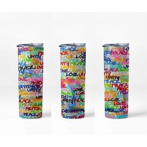 Peace Unity Love Hot & Cold Stainless Steel Tumbler  - 20 oz